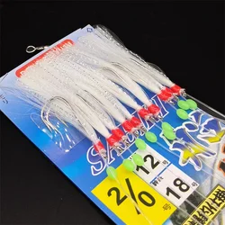 Anzuelos luminosos con cuerda y púas para pesca en mar desde barco