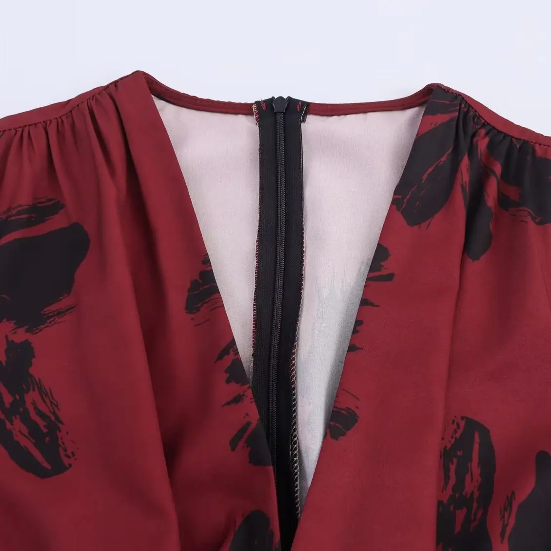 Lente Nieuwe Faion Dames Lange Dr JNLEAOG Diepe V Print Tweerichtingskleding Ele Casual H-Sle Polyester Vezel Rok