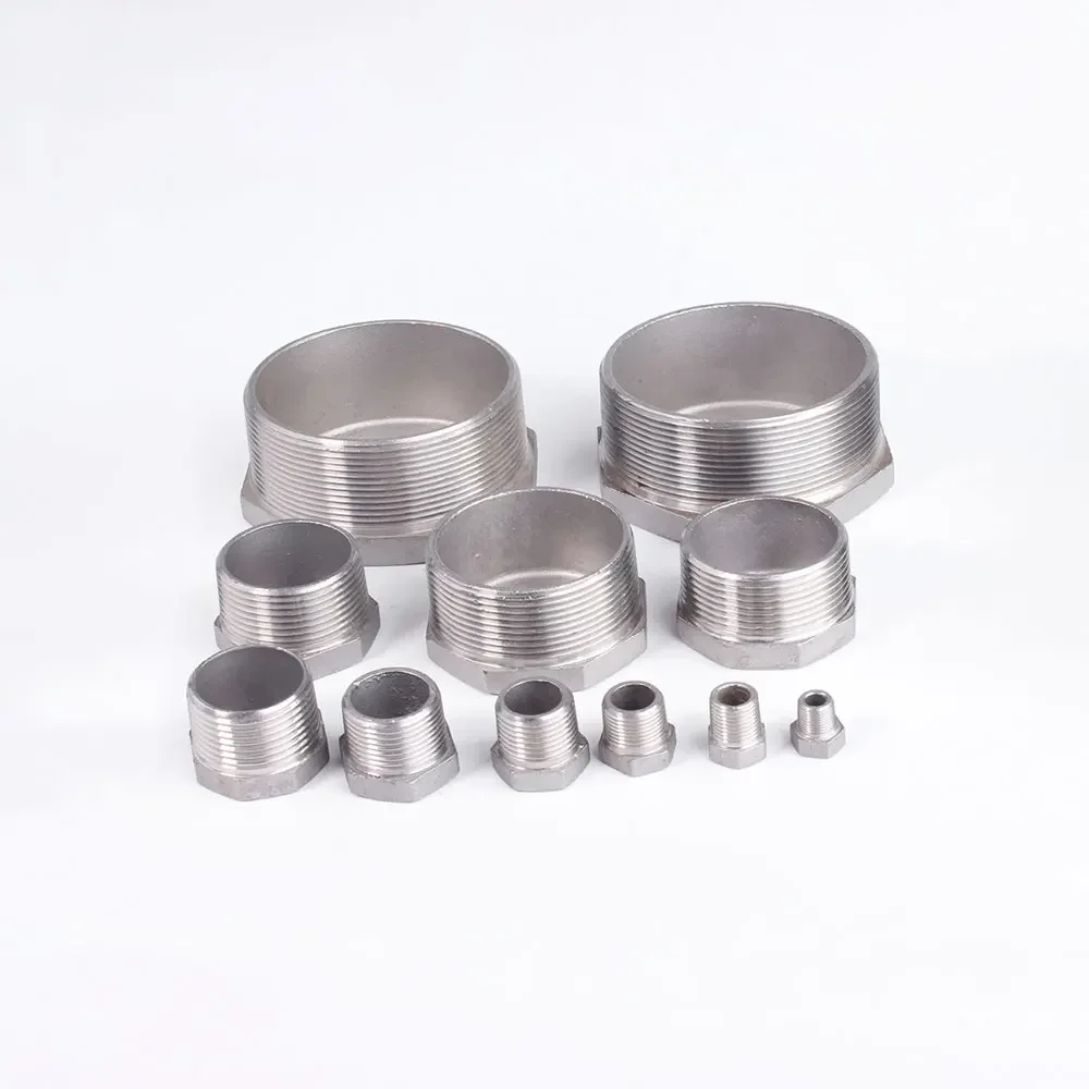 Tapón de extremo de cabeza hexagonal macho BSP NPT, accesorio de tubería de acero inoxidable 1/8, 1/4 ", 3/8", 1/2 ", 3/4", 1/4 ", 1", 1-1/2 ", 1-304", 2"