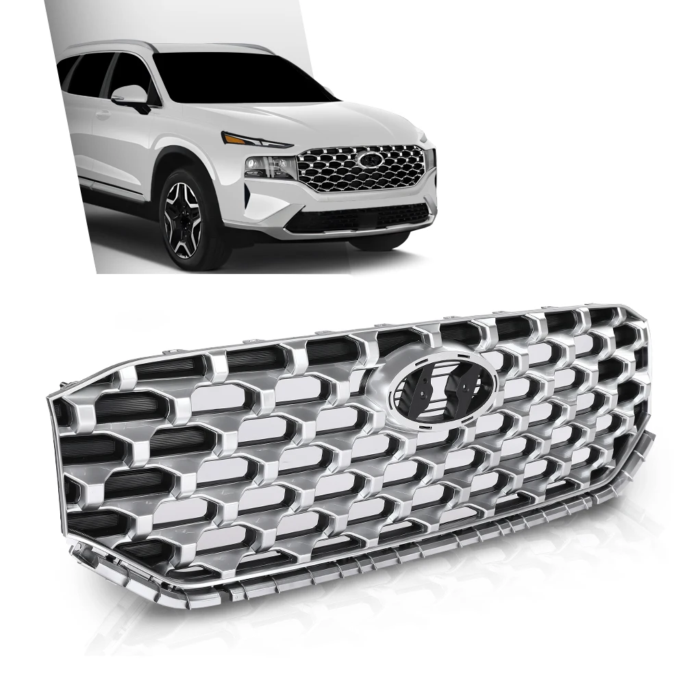 Fit For 2021-2022 Hyundai Santa Fe Front Upper Grille Assembly Chrome 86350S1600