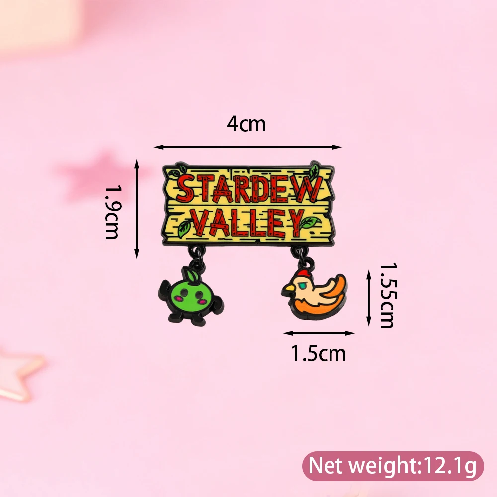Stardew Valley Emaille-Pin mit Junimo und Küken-Anhänger, Brosche für Kleidung und Taschen, Niedliche Accessoires, Sammlerstücke für Spielefans, Geschenke – Detail 3