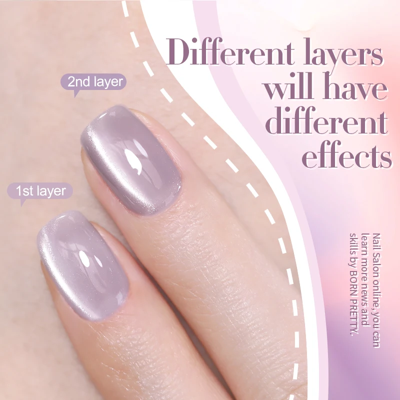 เจลทาเล็บออโรร่าประกายแวววาวแบบแม่เหล็กไฟสำหรับแมวแช่น้ำขนาด6ชิ้น/เซ็ต10มล. น้ำยาทาเล็บ