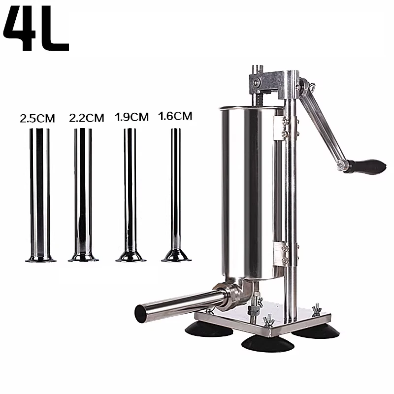 ستوفير السجق العمودي الفولاذ المقاوم للصدأ كرنك اليد حشو آلة السجق اليدوية المنزلية التجارية