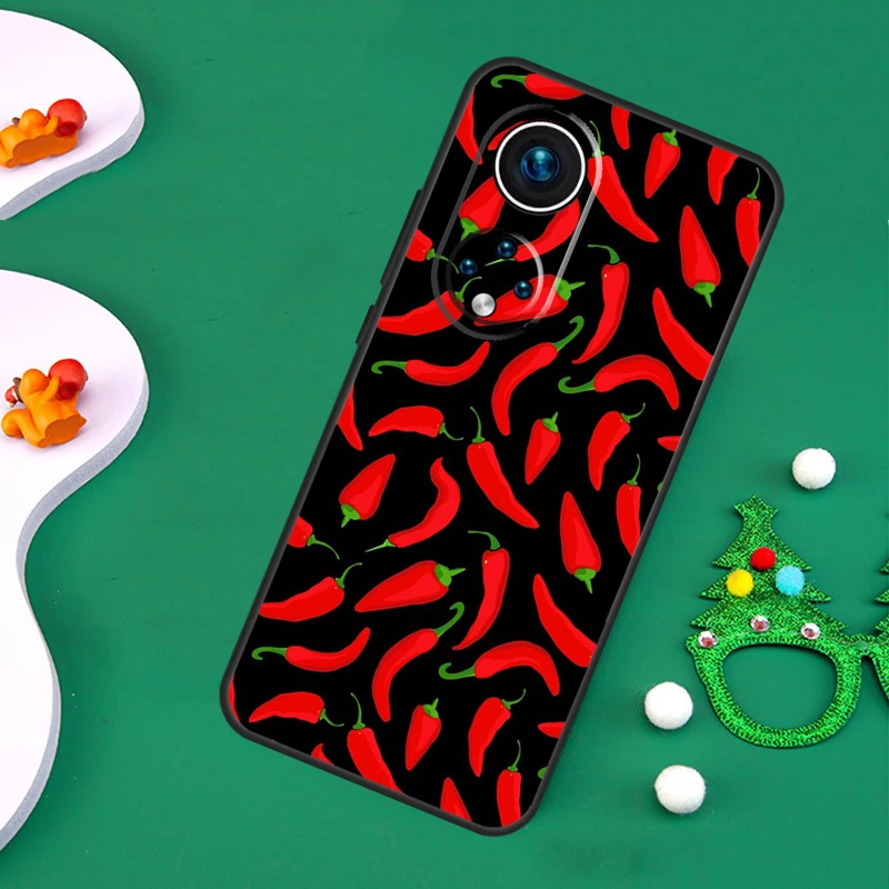 Red Chilli Pepper Pattern Case For Huawei Honor Magic 5 Lite X7 X8 X9a 50 70 P20 P40 P30 Pro P Smart Nova 9 5T Cover