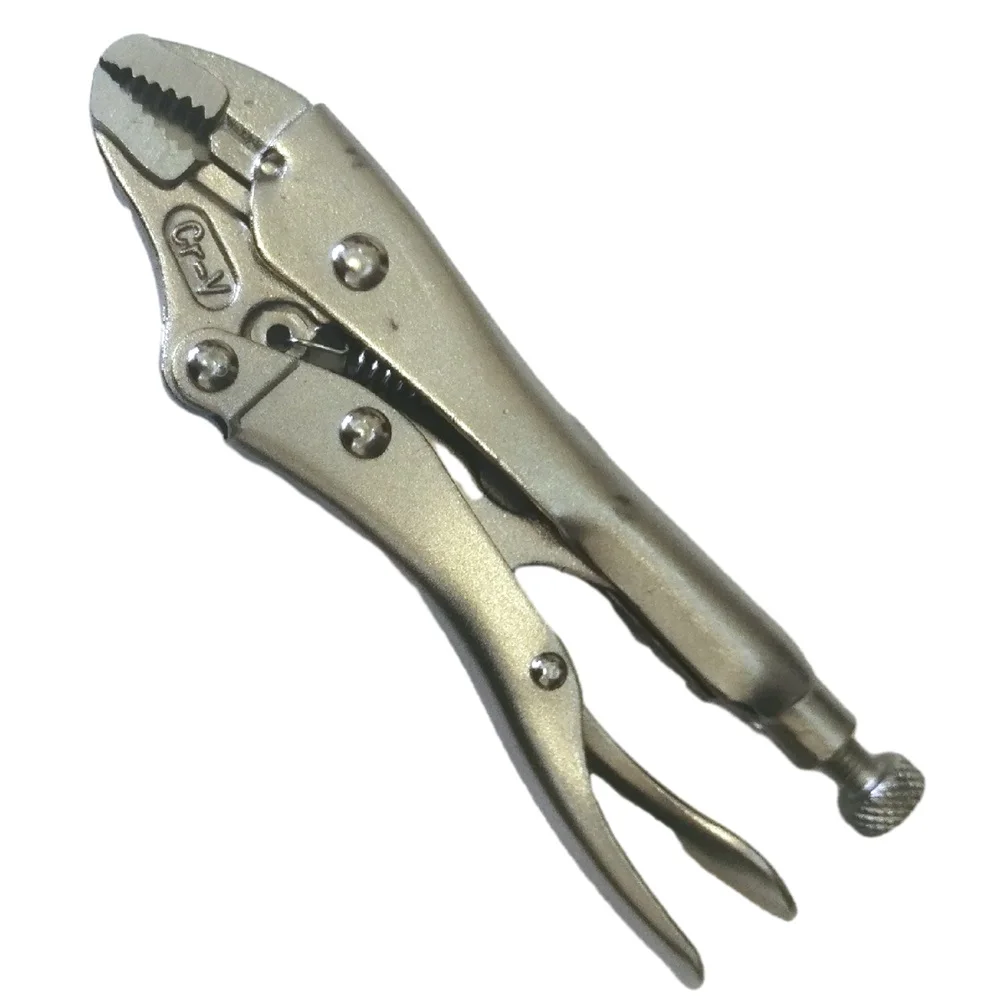 5 Inch Curved Jaw CRV Steel Locking Pliers With Wire Cutter Function For Home and industrial Repair Tools