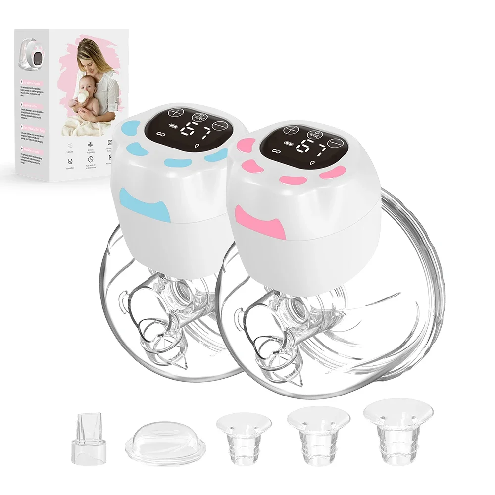 2024 New Automatic Handsfree Silicone Wireless Feeding Breast Milk Pump Portable Hand Free Wearable Electric Breast Pump Machine