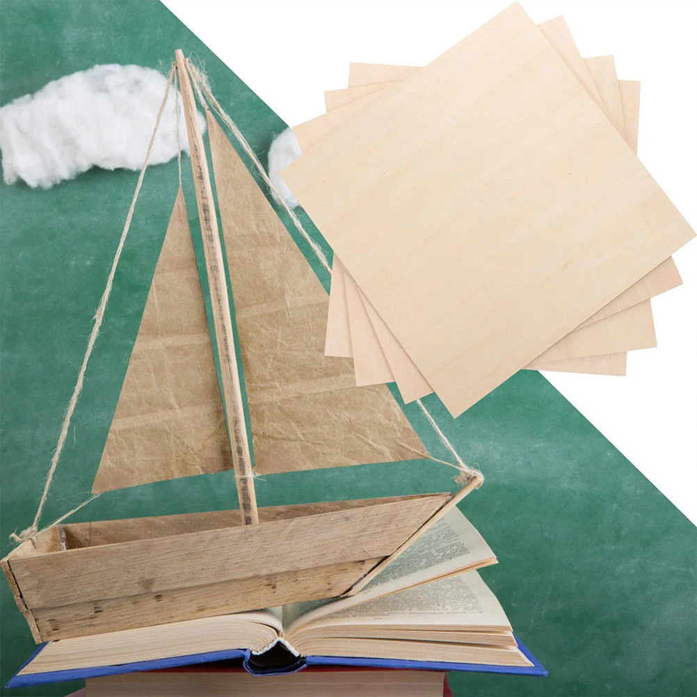 

5pcs 3mm Wooden Boards Unfinished Wood Boards for Crafts Smooth Surface DIY Planks Sewing Wooden Plates Supplies