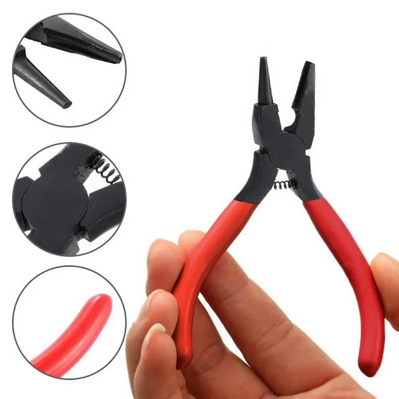 

Cutting Pliers Concave Pliers Beading Jewelry Tool 12.5cm(4-7/8") Red Small Handle Twisted Ring Sharp Cutting Pliers 1Pcs