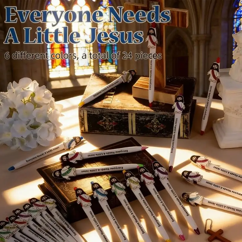 

12/24/36Pcs Religious Scripture Ballpoint Pen 0.7mm Pen Point Quick Drying Inks For Daily Writing Note Taking Journaling 896C