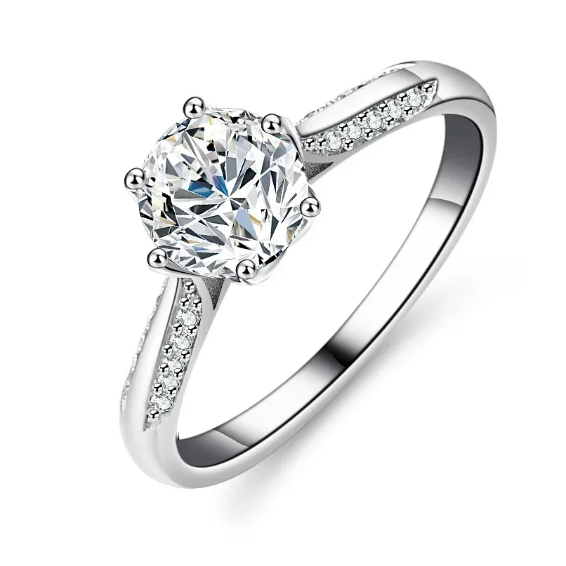 Bague en diamant Moissanite pour femme, platine PT950, bague de proposition de mariage, bague en diamant Moissanite à six griffes, bijoux de dîner Starlight