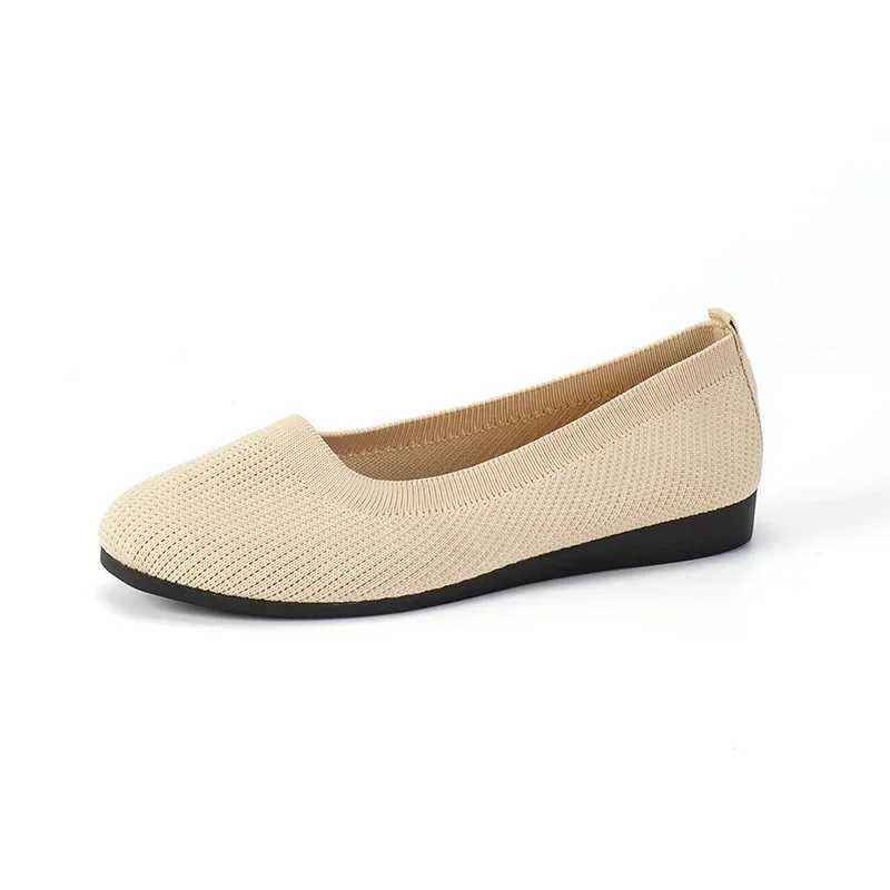 Frühlings-Damenschuhe, neue gestrickte Socken-Sneaker, atmungsaktive Slip-On-Loafer mit runder Zehenpartie, Größe 36-43, leichte Schuhe in Übergröße – Detail 17