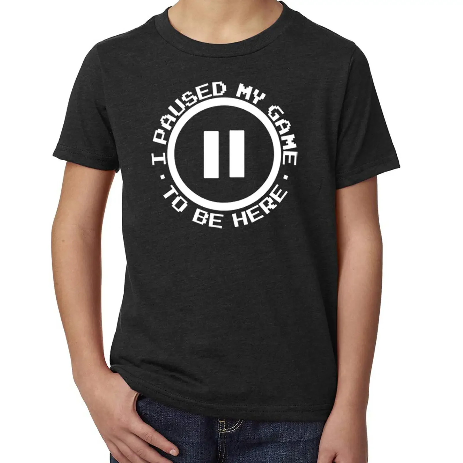I Paused My Game to be here Kids T Shirt Funny Gaming  vintage Washed Stylish Soft designer clothes homme Stretched Unisex