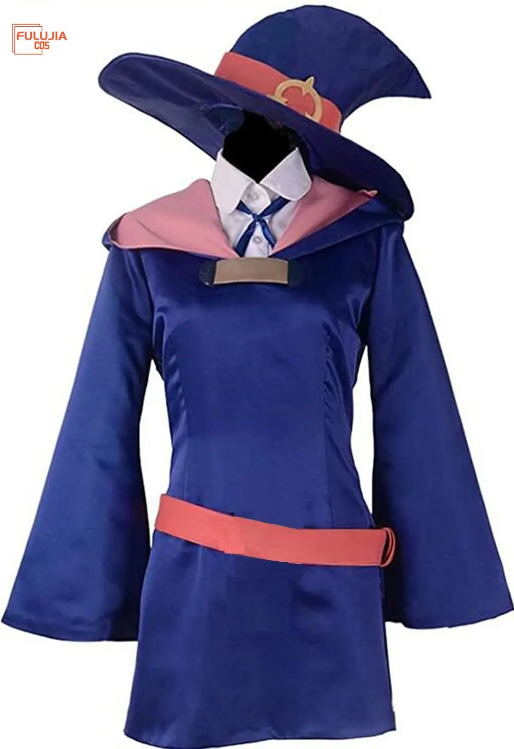 

Women Kagari Atsuko Akko Cosplay Costume School Uniform Halloween Hat Cloak Custom