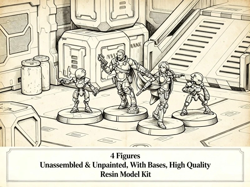 25mm Base Diecast Resin Assembled Model Kit War Game Chess PanOceania Support Pack Unassembled and Unpainted