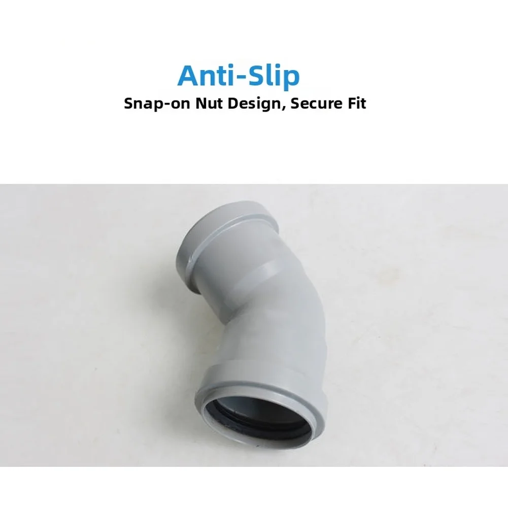50mm Plastic Pipe Connector 135 Degree Angle for Drainage Line Installation Quick Connect No Glue Needed Robust Material