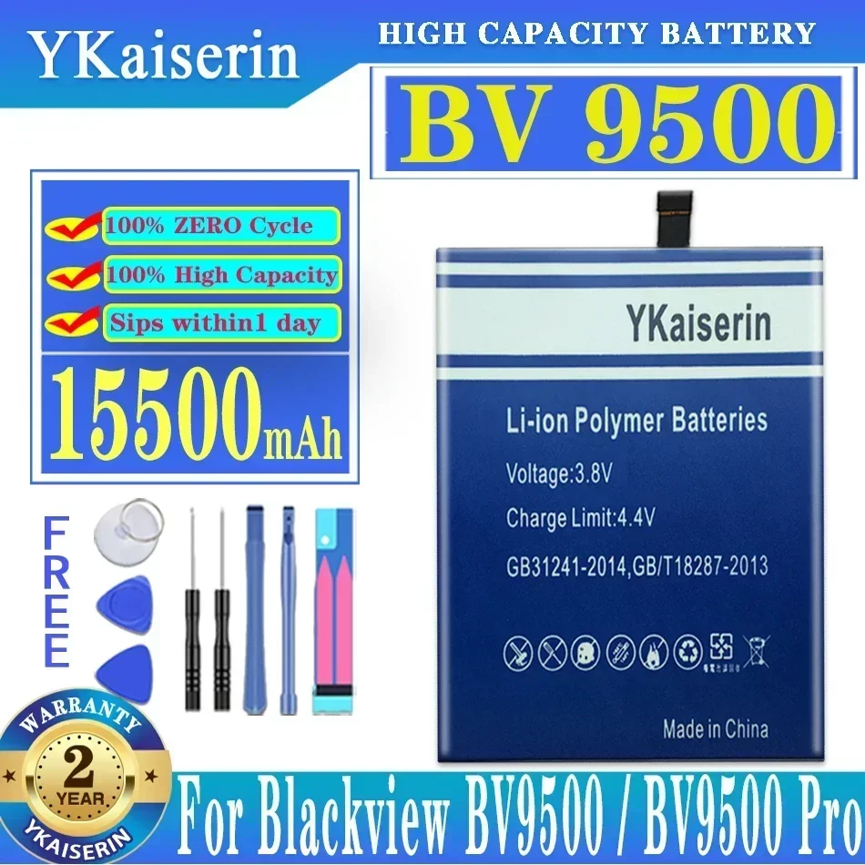 YKaiserin 15500mAh BV 9500 Battery for Blackview BV9500 Pro BV9500Pro MT6763T 536380 Phone Batterie + Tracking Number