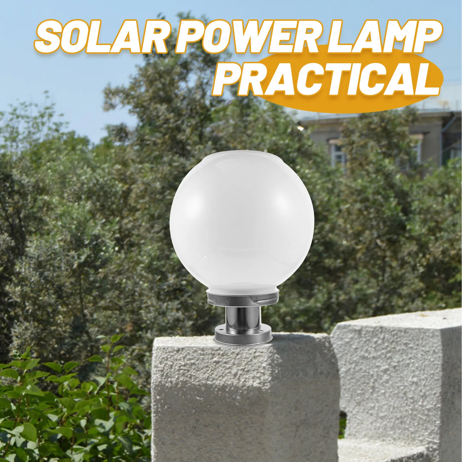 Ball Shaped Solar Stigma Light Outdoor Solar Power Lamp White Courtyard Wall Light Waterproof Outdoor Lighting Tool