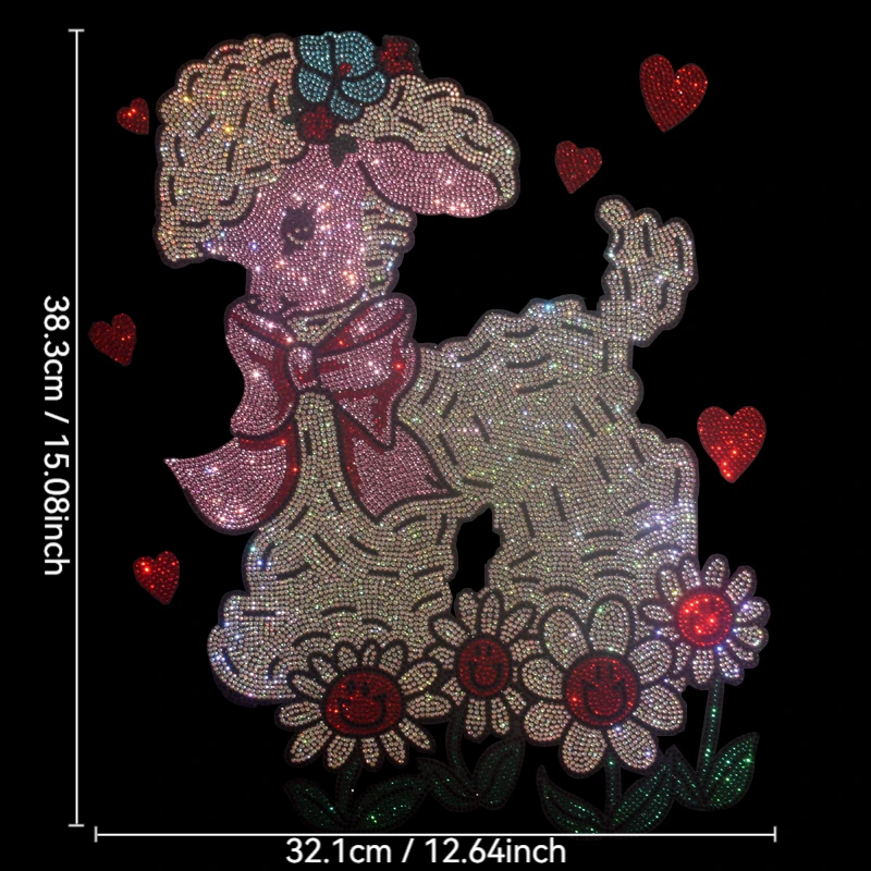 

High-quality rhinestone cartoon sheep pattern ironed on sweater coat clothing accessories fashionable large patches