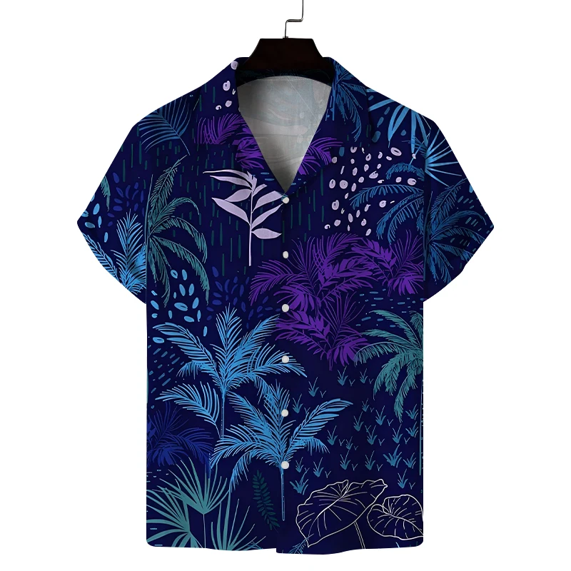 Новая летняя мужская рубашка с короткими рукавами в гавайском стиле для отдыха и поездок на работу, модная универсальная индивидуальная мягкая ткань