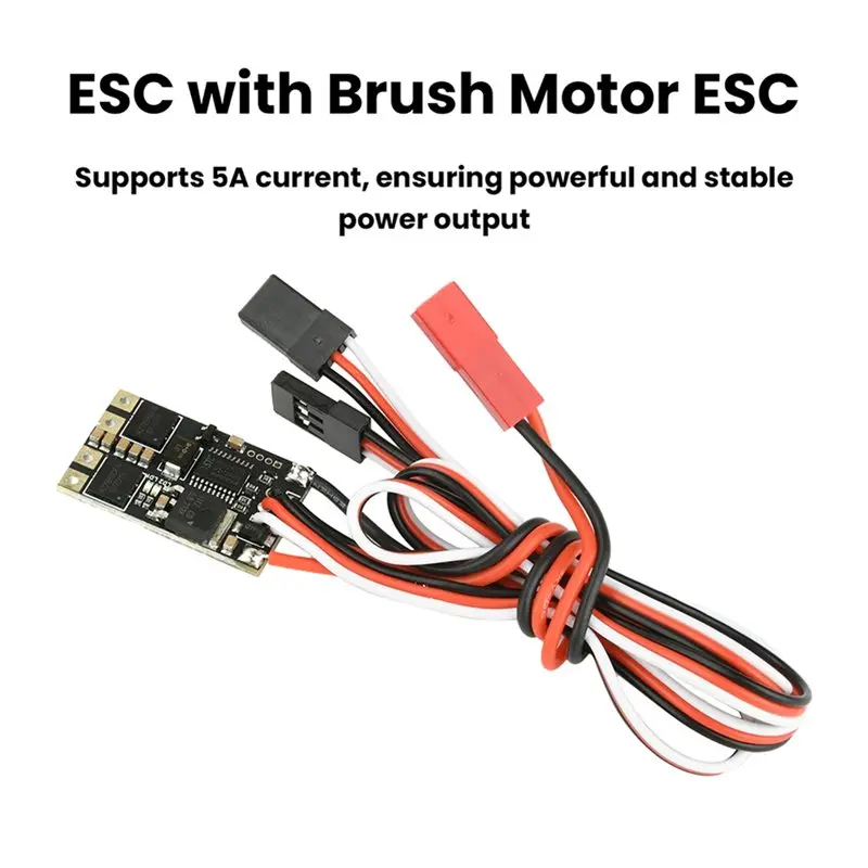 -[No.68 ] Brushed ESC Micro 5A RC Electric Speed Controller 1-2S 6V-14V For DIY For RC Model Car Boat Tank view 3