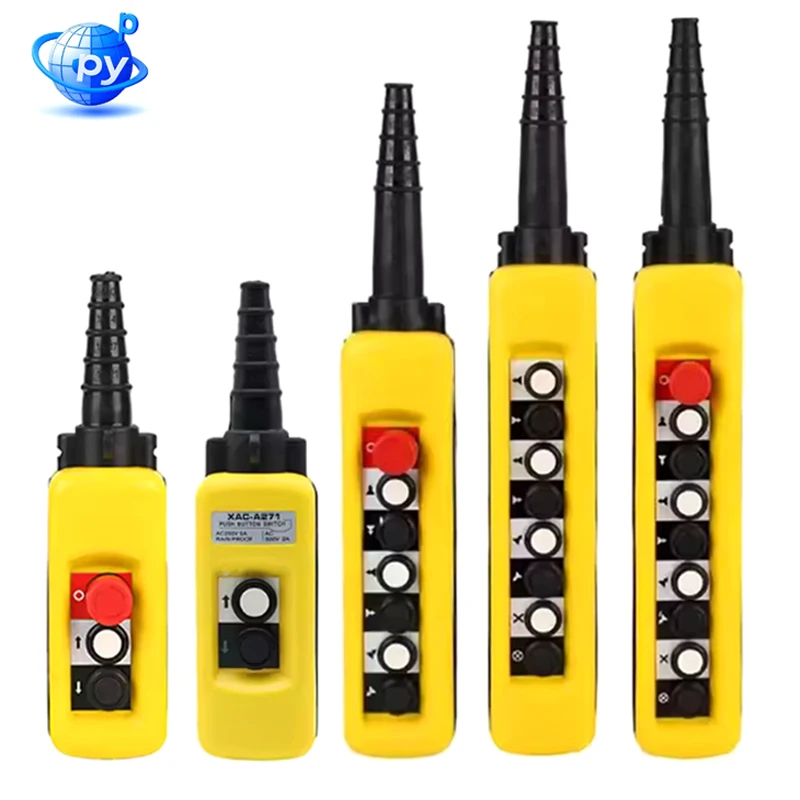 XAC-A471 Industrial Hoist Remote Control 2/4/6/8 Button Waterproof Pendant for Crane Electric Hoist Single/Dual Speed Wireless