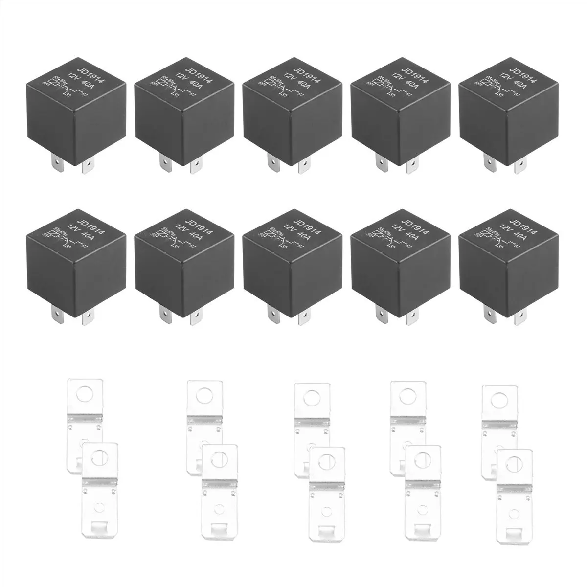 N86R 10 Pcs 5 Pin 12V Relay Switch (SPDT) (30/40 Amp) 12 Volt Automotive Relay for Automotive Fans