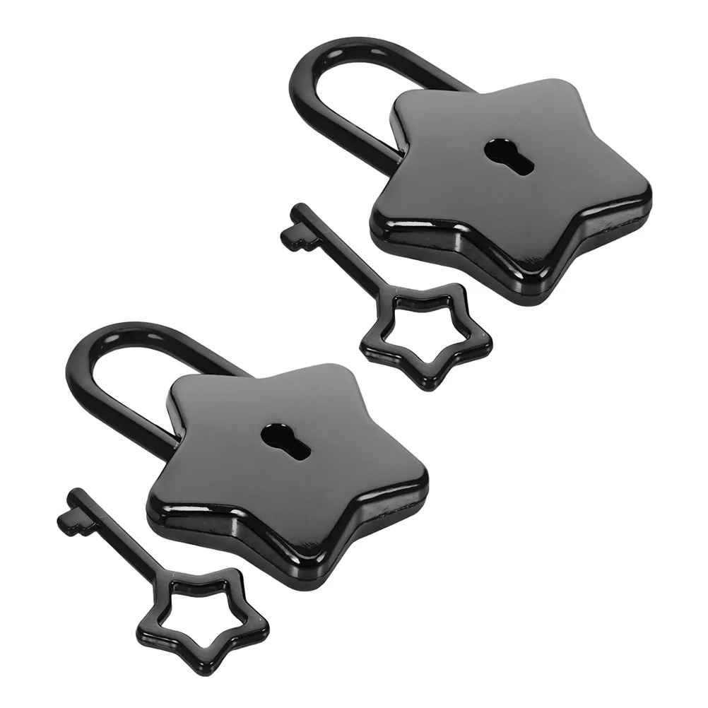 

2pcs Star Shaped Alloy Locks Mini Padlock For Luggage Notebook Diary Jewelry Box Travel Business Security Storage Cabinet Gym