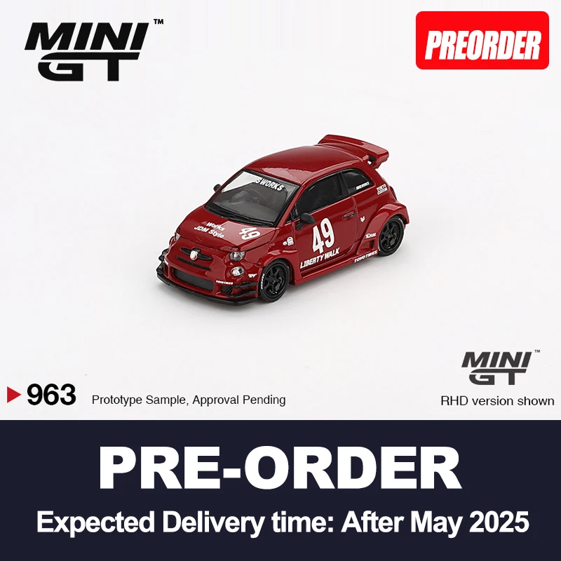 MINIGT 1:64 LB-WORKS x Abas Works ABARTH 595 Red alloy car model 963