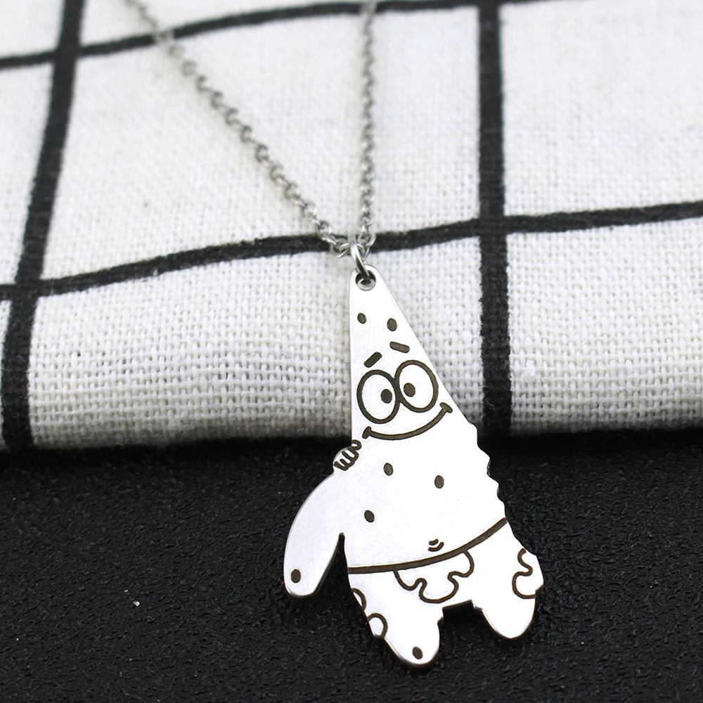 Lovely BFF SpongeBob SquarePants Patrick Star Pendant Necklace For Boy Girl Couple Accessories Ins Cartoon Friendship Gift