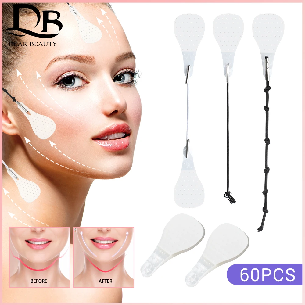 60pcs/Pack V-Shaped Face Lifting Sticker Facial Lifting Patch Firming Skin Thin Chin Muscle Sculpting Patch Beauty Health