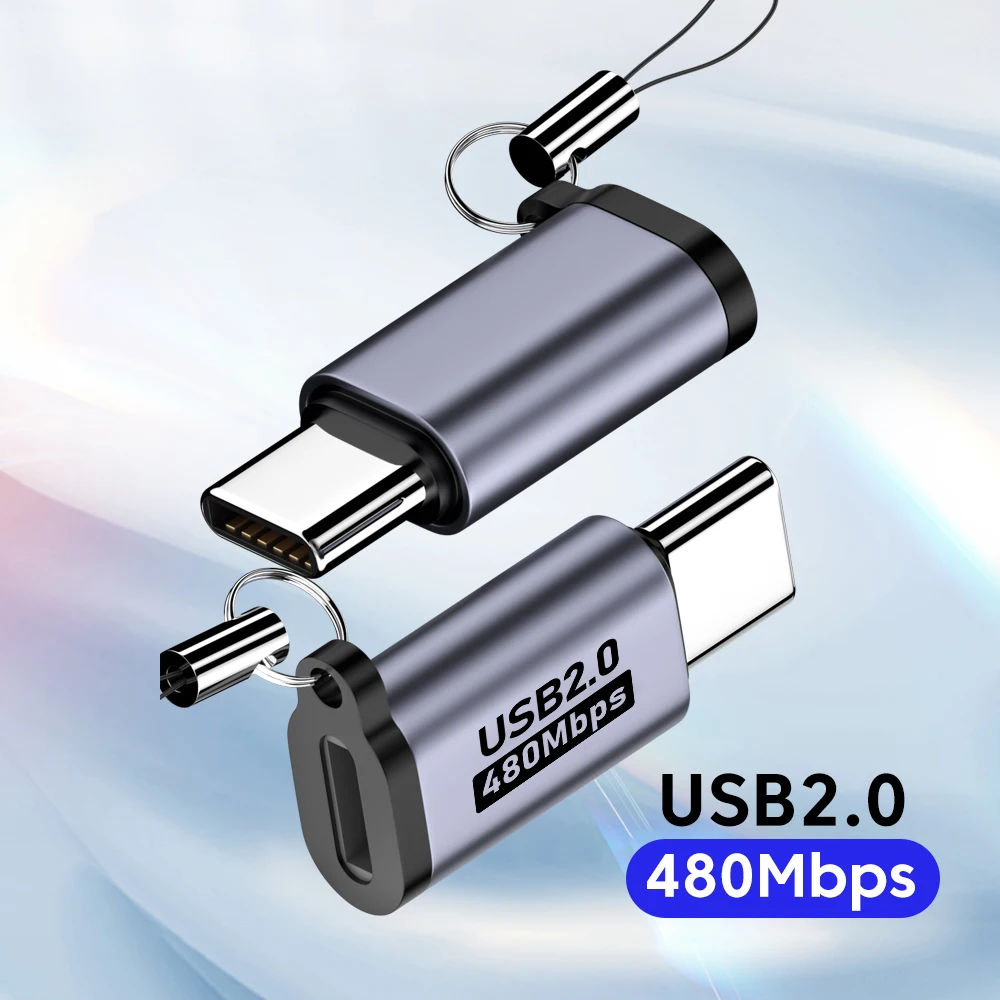 Adaptador Micro USB macho a USB tipo c hembra tipo C, convertidor IOS hembra a tipo C macho, Conector de carga rápida de datos de 480Mbps, 2 piezas