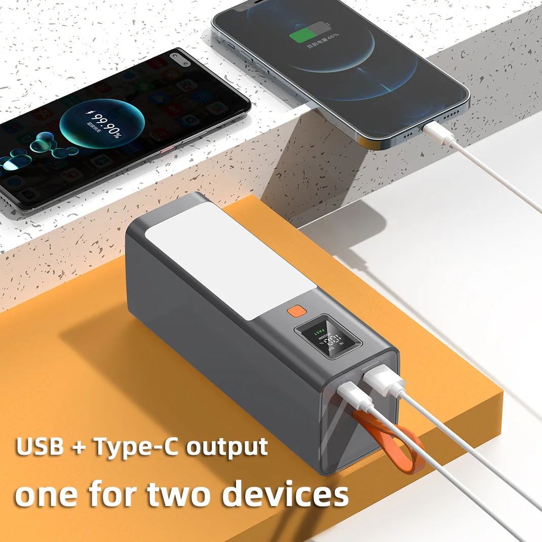 휴대용 보조배터리 100W USB C 대용량 보조베터리 40000mAh 고속 충전 외장 예비 배터리, 노트북 아이폰용, 20000mAh