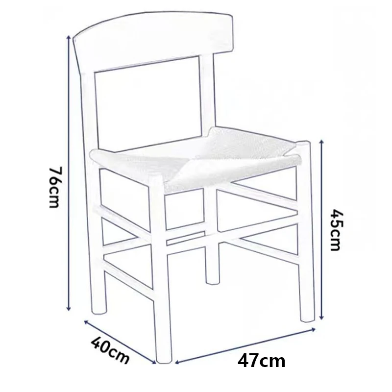Sedia da pranzo in legno Sedie per tessitura in corda di paglia retrò Mobili interni portatili creativi Sedia da pranzo Sedie dal design artistico semplice