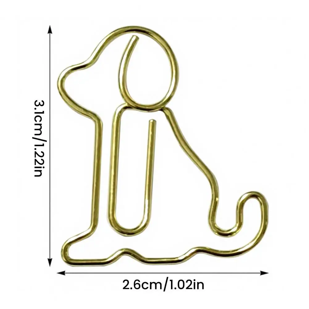50Pcs Christmas Paper Clips Dog Shape Fun Paperclips Non-bending Metal Clips Office Desk Organizing Cards Document Fasteners