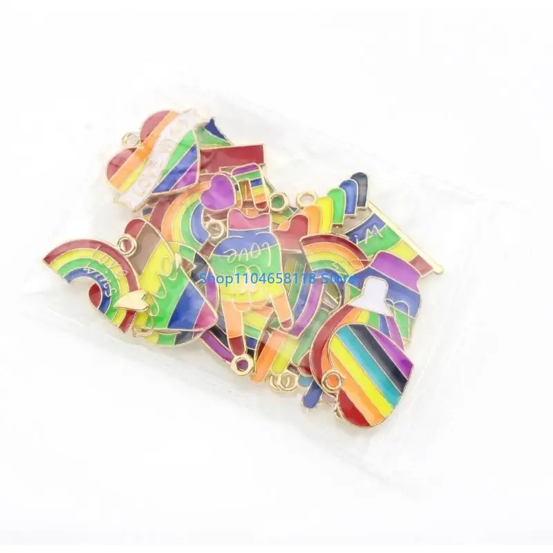 

21 шт., радужные ювелирные изделия, очаровательные эмалированные подвески, принадлежности для изготовления ювелирных изделий, из