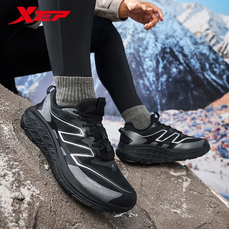 Xtep Wind Rain Outdoor Running Shoes For Men 2024 Winter Rebound Sports Shoes Trendy Retro Cushion Sneakers 876419110001