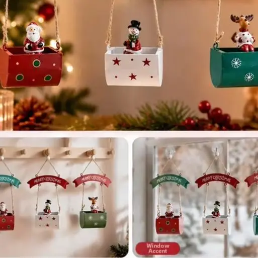 Classic Iron Santa Mailbox Decoration For Holiday Home Garden Party Venue Hanging Ornament Christmas Window Door Decor