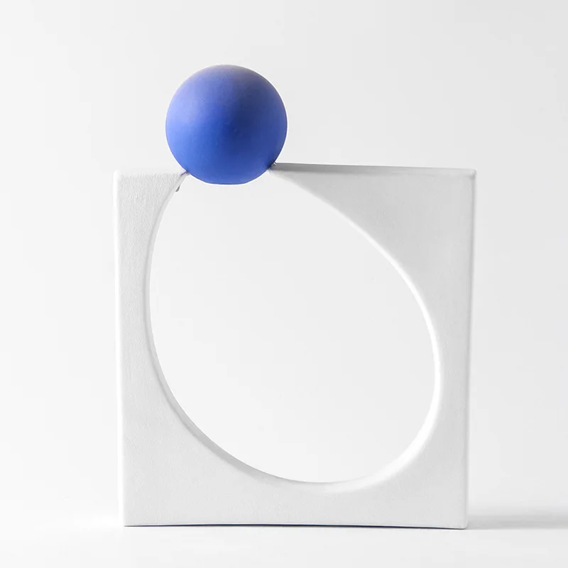 Square round geometric ornaments, model room study hotel homestay soft decoration