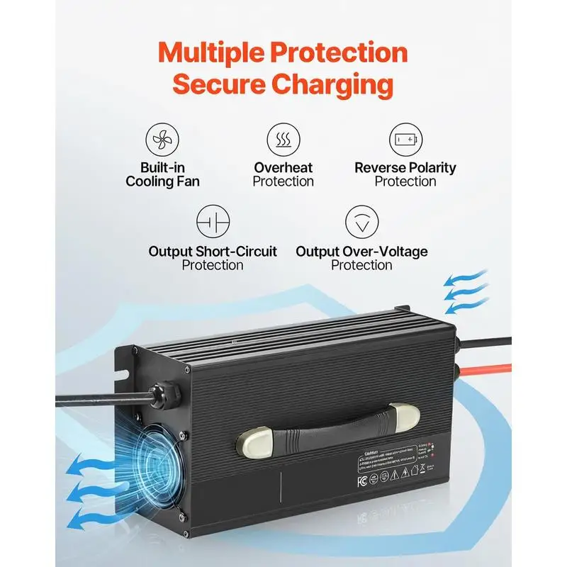 12V 80A Lithium Battery Charger, 14.6V, AC-DC LiFePO4 Smart Charger, with Anderson Connector, LED Indicator, 0V Activation, for Lithium LiFePO4 Deep Cycle Rechargeable Batteries of Boat, RV view 8