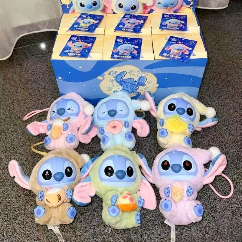 

Genuine Disney Stitch Eat Some Thing Before Sleep Series Vinyl Blind Box Bag Pendant Cute Doll Mystery Box Surprise Toy Gift
