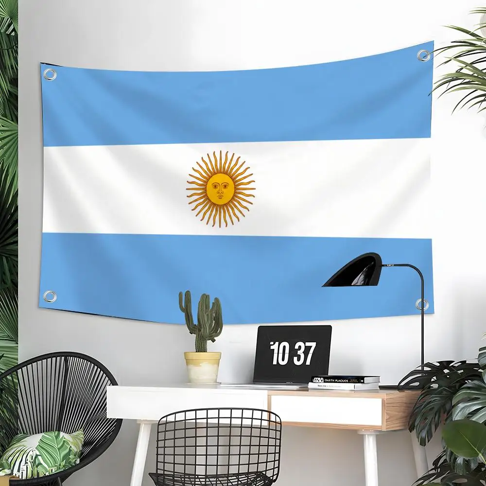 Argentina Flags Custom Wall Hanging Background Art Banner For Bedroom Home Living Room Outdoor Decor