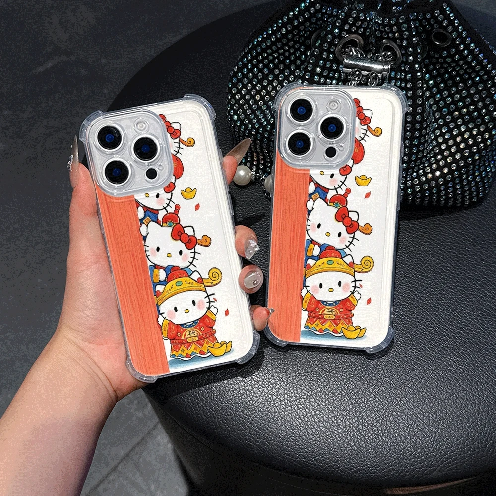 헬로키티 고양이 소프트 폰 케이스 (아이폰 14, 아이폰 16/15/14/13/12/11/x/xs/xs Max 여성용 폰 케이스, 헬로키티 애니메이션)