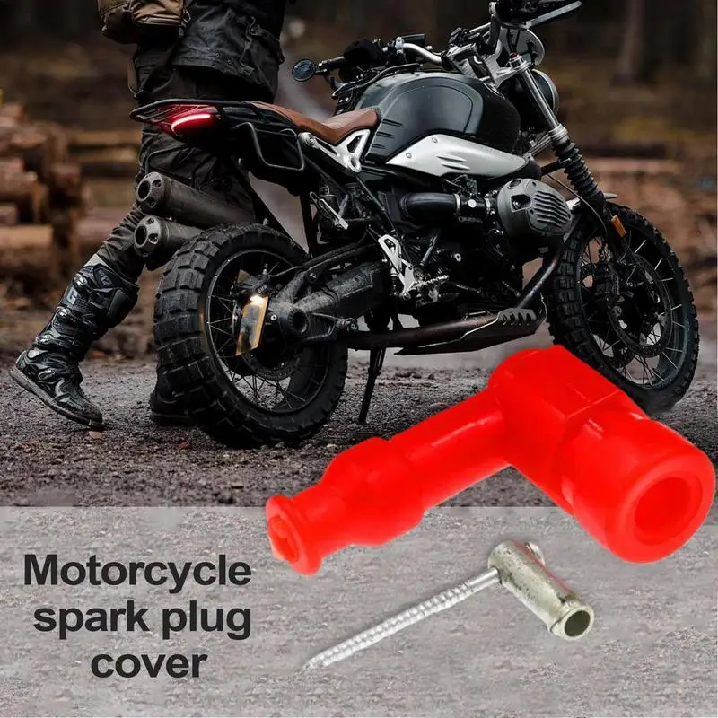 Para referir à descrição     Tampa da vela de ignição da motocicleta à prova dwaterproof água motores de borracha vela de ignição bota não-resistor multicolorido motocicleta