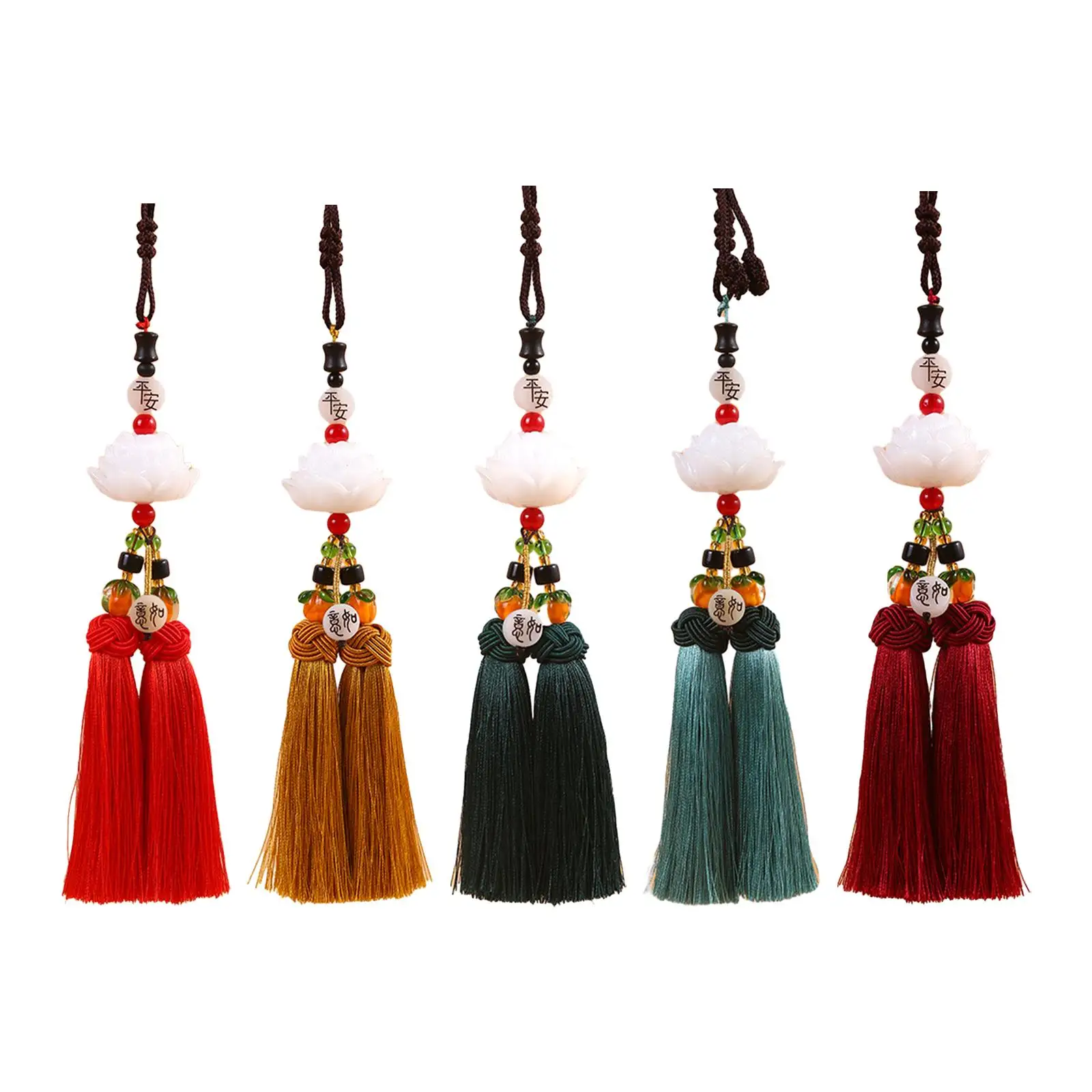 

Car Rearview Mirror Pendant Auto Interior Dangle Feng Shui Decor Gift Resin Tassel Car Hanging Decoration for Car SUV Truck