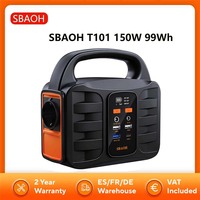 SBAOH T101 150W 99Wh Power Station 27000mah/3.7V Portable Solar Generator Battery Quick Charge with AC USB Output For Camping