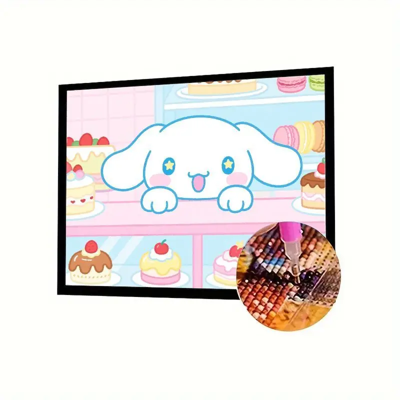 

1 шт. Cinnamoroll Dessert Bakery 5D DIY Набор для алмазной живописи, полная дрель, круглая алмазная художественная вышивка, милая кавайная мультяшная пастель