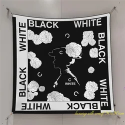 Twill Silk Color Matching Plaid Women's Outdoor Travel Sunscreen Shawl Large Square Scarf Headscarf Scarf Women Luxury