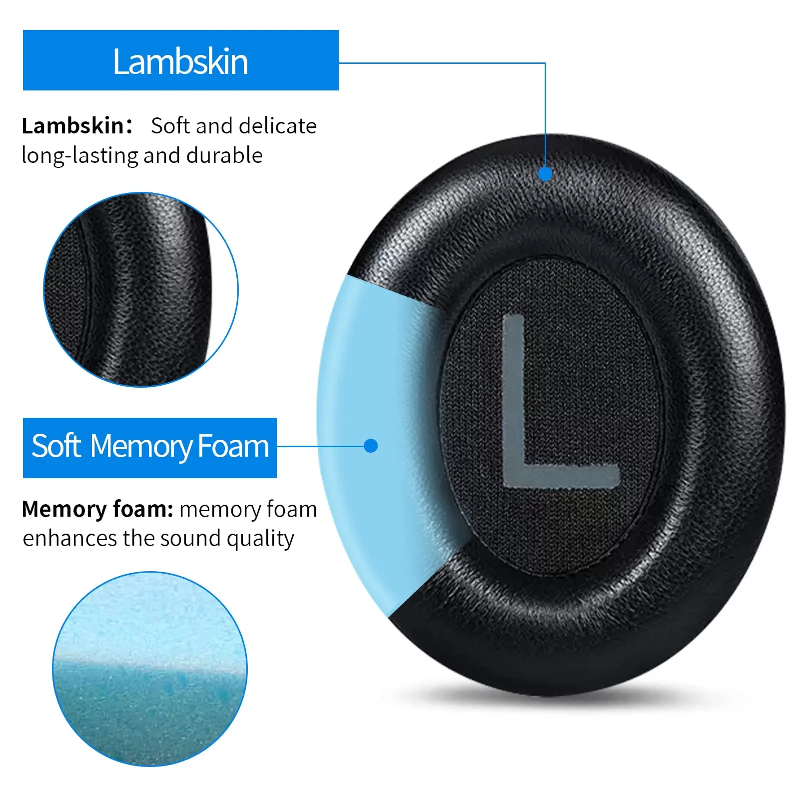 Nc700 Lammfell Leder Ohr polster Ersatz für Bose Noise Cancel ling Kopfhörer 700 Schafs haut Ohr polster Ohr stöpsel, Memory Foam