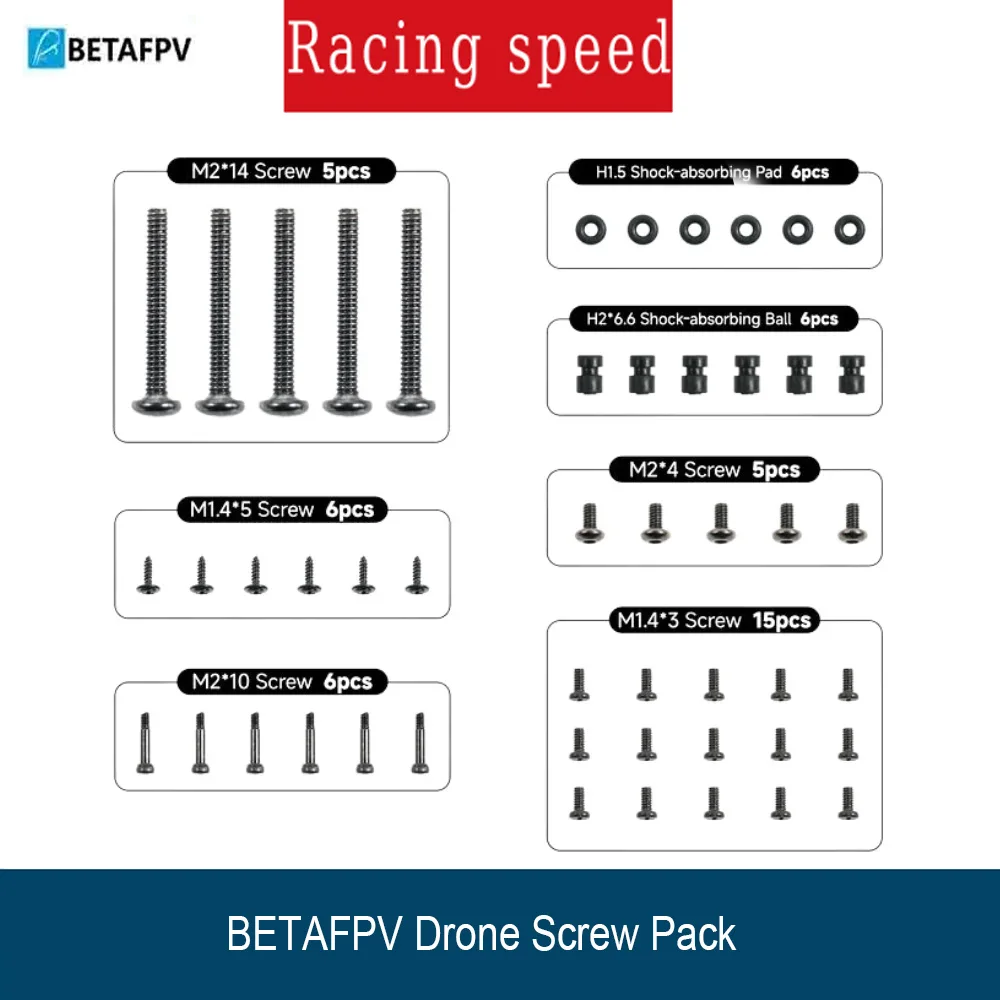 BETAFPV Screw Pack Assorted Replacement Hardware for Pavo Meteor Air Cetus Aquila Series Drone Repair Kit