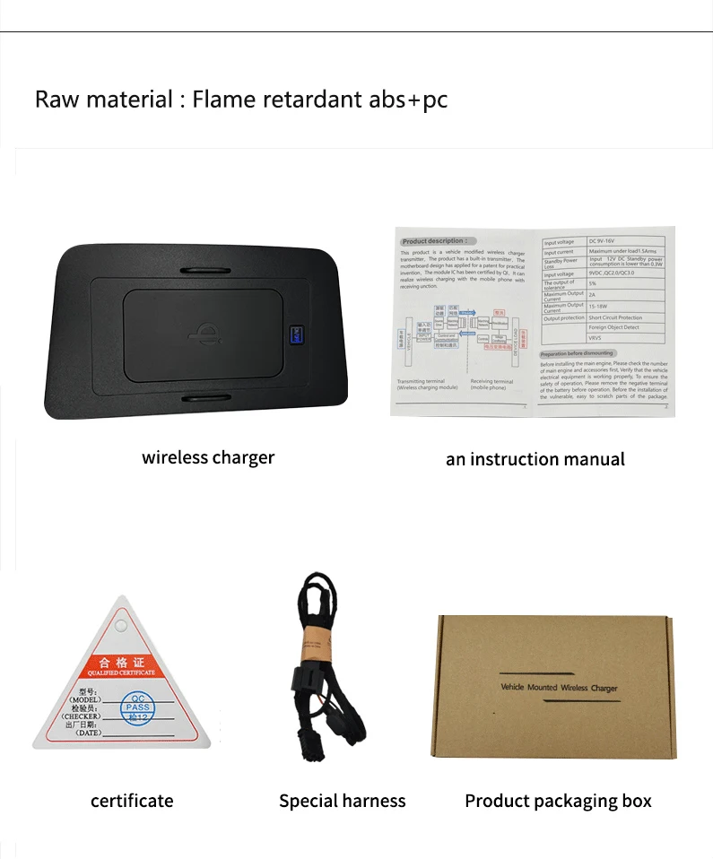 2024 Nieuw productaccessoires voor Toyota Hilux Auto draadloze telefoonoplader draadloze autolader